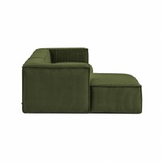 3-местный диван Blok с левым шезлонгом в зеленом толстом вельвете 330 см
