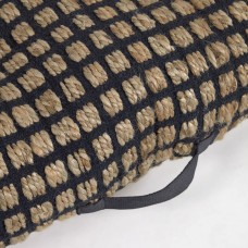 Подушка напольная Adelma из джута и черного хлопка 60 x 120 см