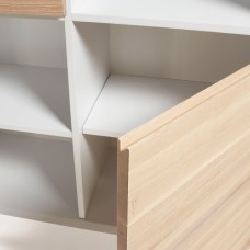QUATRE Bookshelf 104x152  ash wood, matt white mdf