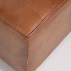 Подставка для ног Cesia из коричневой кожи буйвола на деревянной основе 70 x 70 cm