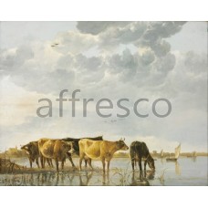 Картина: Aelbert Cuyp, Cows in a River