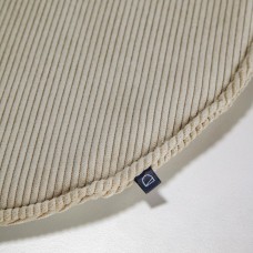 Круглая вельветовая подушка на стул Sora серо-коричневая 35 см