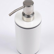 Белый керамический дозатор для мыла Arminda с черной деталью