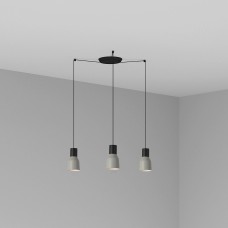 Серый подвесной светильник Kombo Ø12 3L