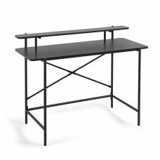 GALATIA Galatia black melamine desk with metal legs in black