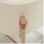 Кровать Adara Moses с белым флисом и ножками из массива бука 63 x 44,5 см