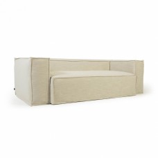 3-х местный диван Blok со съемными чехлами из белого льна