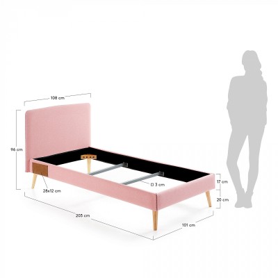 Кровать Lydia 90х190 розовая