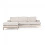 Mihaela 3-местный диван с левым шезлонгом из белого флиса 264 см