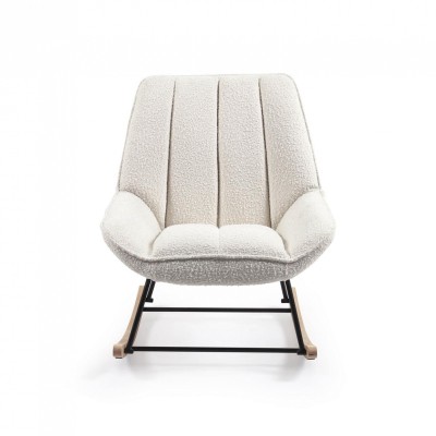 Кресло-качалка Marlina из ткани букле белого цвета