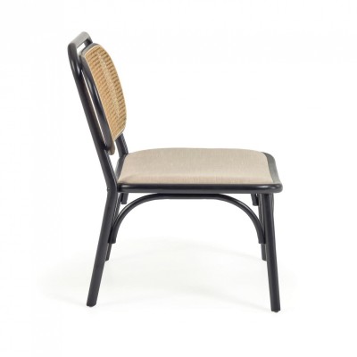 Кресло Doriane с черным лаком и мягким сиденьем