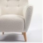 Кресло Patio из белой ткани букле на ножках из массива натурального дуба