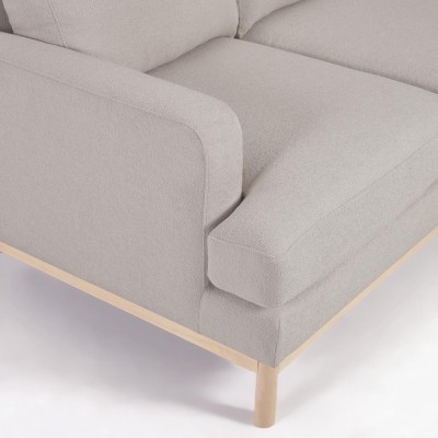 Mihaela 3-местный диван с правым шезлонгом из серого флиса 264 см