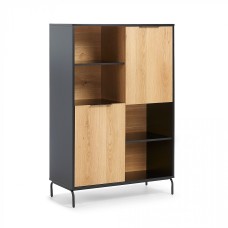 SAVOI Bookshelf 100x150 mdf matt black, oak veneer