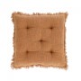 Подушка для сиденья 45x45 коричневая, хлопок / бахрома