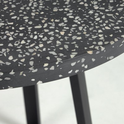 Круглый стол из терраццо Tella, черный Ø 75 см