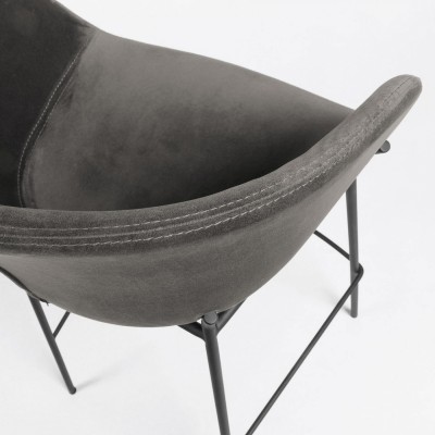 Барный стул Zadine бархатный серый