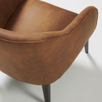 Кресло Lobby светло-коричневое с ножками в отделке венге