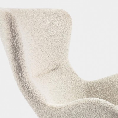 Кресло-качалка Vania из белой ткани букле