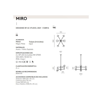 Подвесной светильник Miro 6L