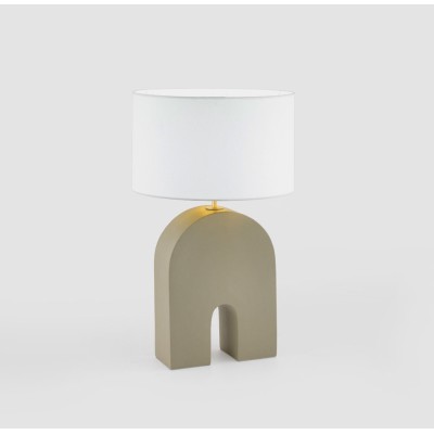 Настольная лампа Home золотой металл + белый абажур