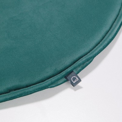 Круглая бархатная подушка на стул Rimca бирюзовая 35 см