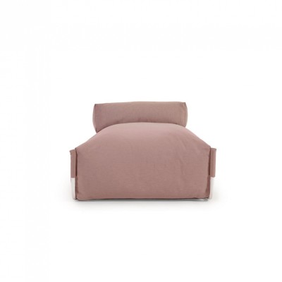 SQUARE Square terracotta and white pouffe chaise longue with