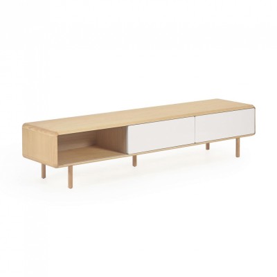 ANIELLE Anielle solid and ash veneer TV stand with two doors