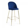Барный стул Mystere синий бархат 76 см