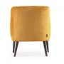 Кресло Lobby из горчичной синели на деревянных ножках с отделкой венге