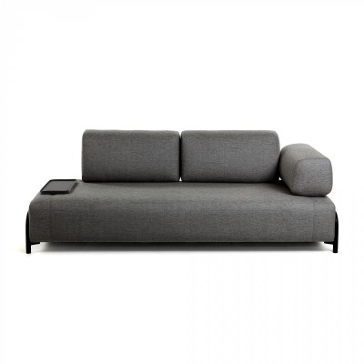 3-х местный диван Compo темно-серый с маленьким подносом