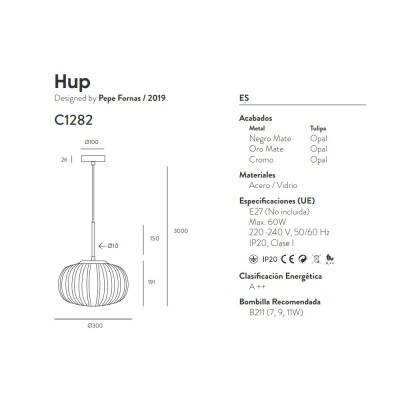 Подвесной светильник Hup хром
