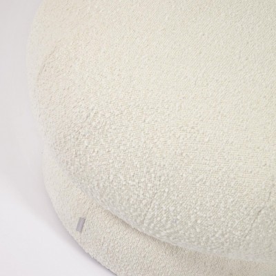 Круглый пуф Sarisha из белой ткани букле Ø 63 см