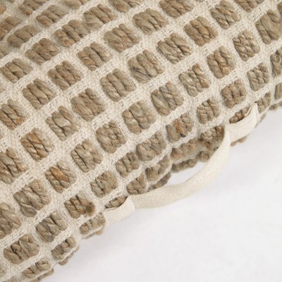 Подушка напольная Adelma из джута и белого хлопка 60 x 60 см