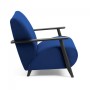 Кресло Marthan синее подлокотники черные