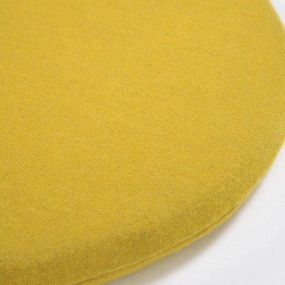 Круглая подушка для стула Biasina из 100% шерсти горчичного цвета Ø 35 см
