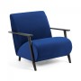 Кресло Marthan синее подлокотники черные