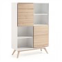 QUATRE Bookshelf 104x152  ash wood, matt white mdf