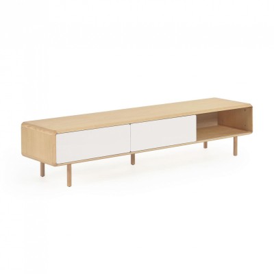 ANIELLE Anielle solid and ash veneer TV stand with two doors