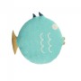 Подушка Delmare из 100% хлопка в форме рыбы бирюзового цвета Ø 45 см